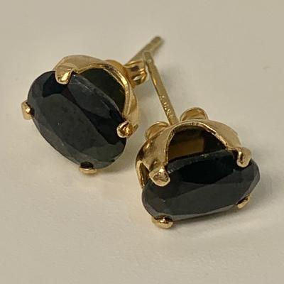LOT 8: 14k 1.40g Black Diamond Pierced Earrings