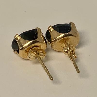 LOT 8: 14k 1.40g Black Diamond Pierced Earrings