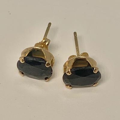 LOT 8: 14k 1.40g Black Diamond Pierced Earrings