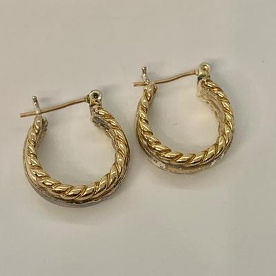 LOT 10: Napier Small Silver/Gold Tone Pierced Hoops