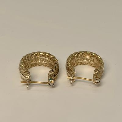 LOT 10: Napier Small Silver/Gold Tone Pierced Hoops