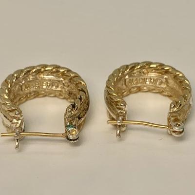 LOT 10: Napier Small Silver/Gold Tone Pierced Hoops