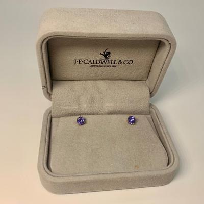 LOT 13: 14K  tw .94g Tanzanite Post Earrings- New