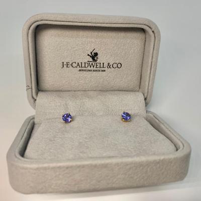 LOT 13: 14K  tw .94g Tanzanite Post Earrings- New