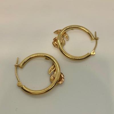 LOT 14: 14k 1.26g Rose & Yellow Gold Small Hoops
