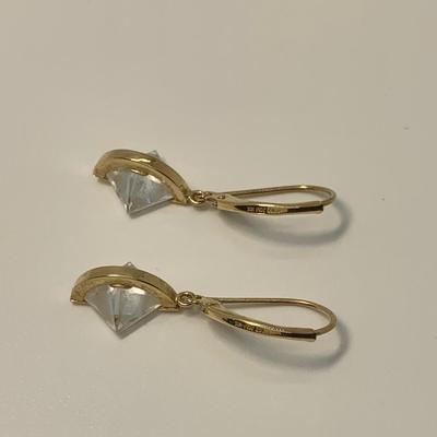 LOT 25:  14K MB 3.3g Pierced Hoops & 1.9g JCM CZ Lever Back Pierced Earrings
