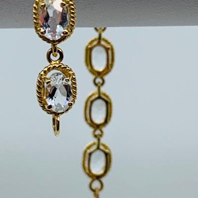 LOT 61: Light Aquamarine 14K Gold 7.5" Tennis Bracelet  - 7.01 gtw