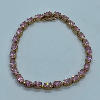 LOT 67: Pink Gemstone 10K Gold 7