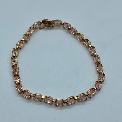 LOT 67: Pink Gemstone 10K Gold 7