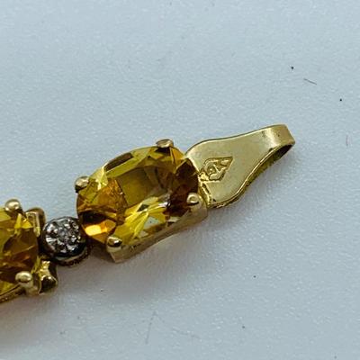 LOT 68: Yellow Gemstone 14K Gold 7.5" Tennis Bracelet - 11.14 gtw