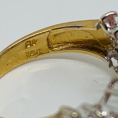 LOT 90: Diamond Cluster Ring - 14K Gold - Size 7 - 5.11 gtw