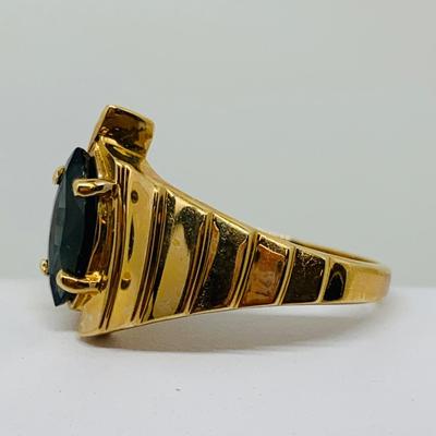 LOT 93: Blue Sapphire 14K Gold Size 7 Ring - 4.46 gtw