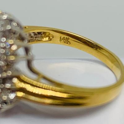 LOT 98: Nissko 14K Gold Tanzanite w/ Diamond Halo Ring - Size 7 - 3.44 gtw