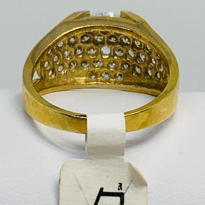 LOT 99: 10K Gold & CZ Size 8 Ring - 6.37 gtw
