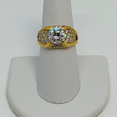 LOT 99: 10K Gold & CZ Size 8 Ring - 6.37 gtw