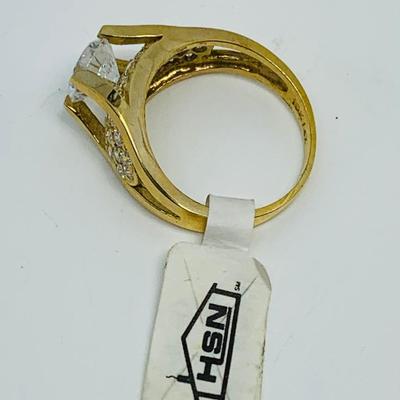 LOT 99: 10K Gold & CZ Size 8 Ring - 6.37 gtw