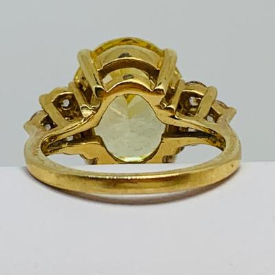 LOT 100: 14K Gold & CZ Size 6 Ring - 7.88 gtw