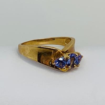 LOT 103: Tanzanite 14K Gold Size 8 Ring - 4.18 gtw