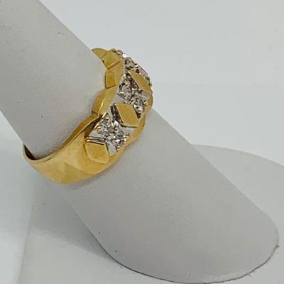 LOT 105: 14K Gold Size 7 Diamond Ring - 6.01 gtw