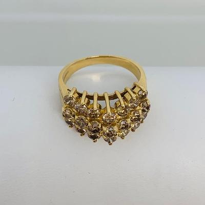 LOT 119: Diamond Cluster Ring - 14K Gold - Size 7 - 5.72 gtw