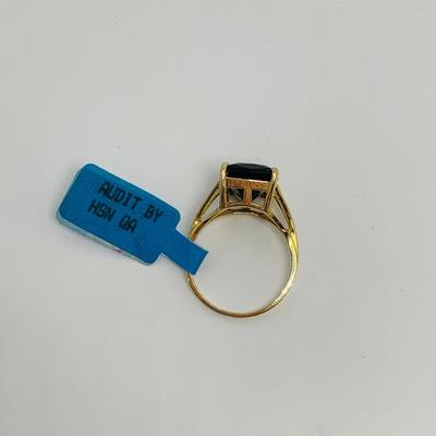 LOT 123: Green Tourmaline 14K Gold Ring - Size 7.5 - 3.87 gtw