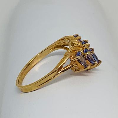 LOT 129: Tanzanite 14K Gold Size 8 Ring - 3.03 gtw