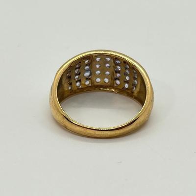 LOT 139: Tanzanite Cluster Ring - Size 8 - 10K Gold - 4.78 gtw