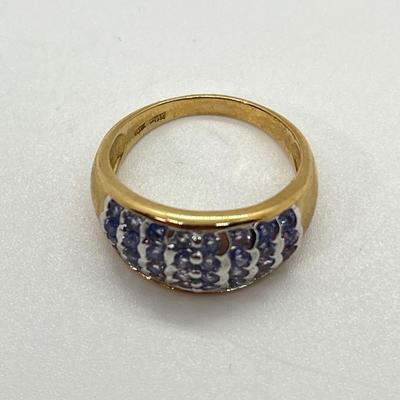 LOT 139: Tanzanite Cluster Ring - Size 8 - 10K Gold - 4.78 gtw