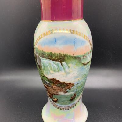 Vintage German Vase â€œGeneral View Niagara Fallsâ€ - 7.5â€ tall x 3â€ wide approx