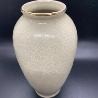Vintage Japanese Porcelain Vase Rooster Chicken Flowers Crackled Glaze - 6.5â€ high x 3â€ wide approx