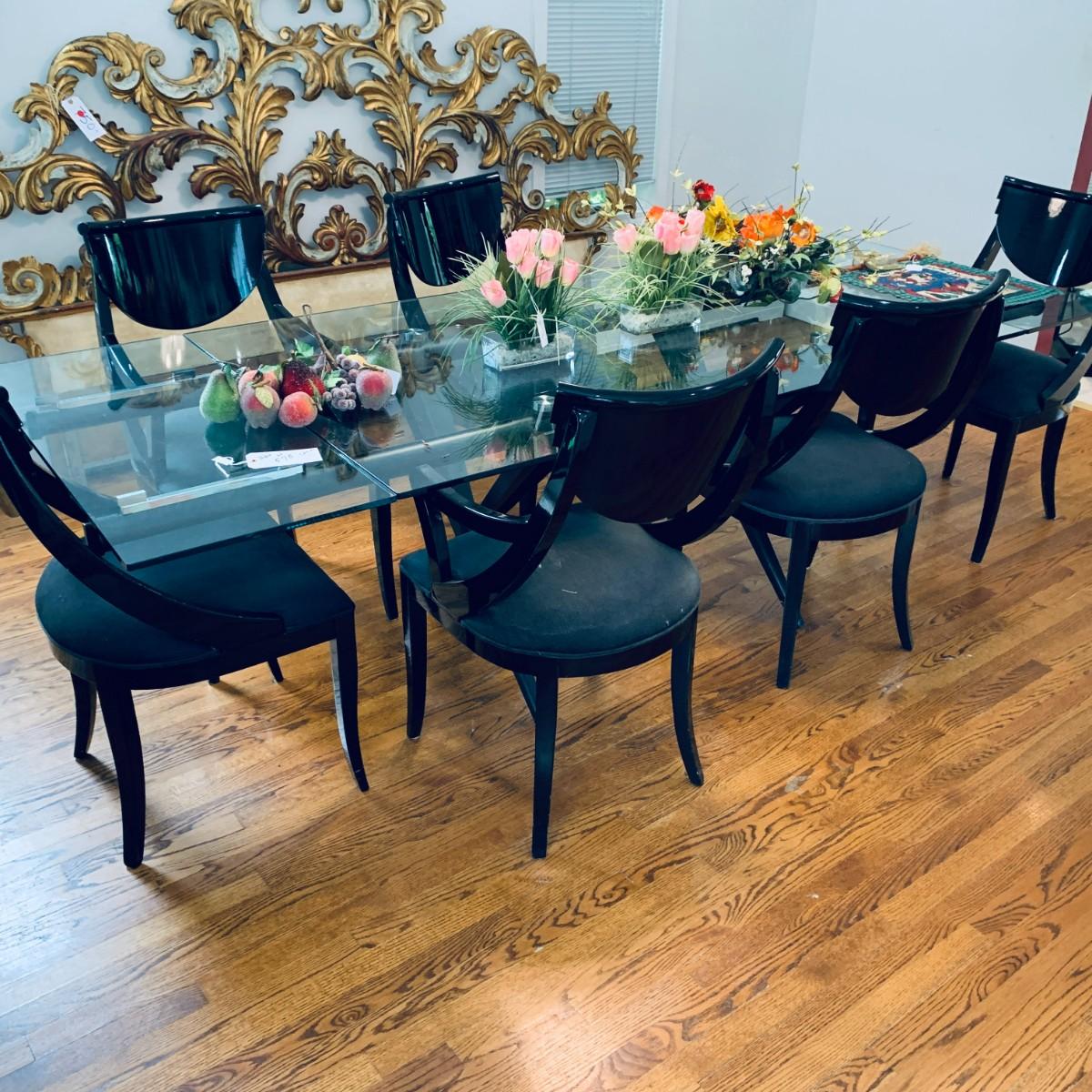 Modern Glass Table with 6 Chairs