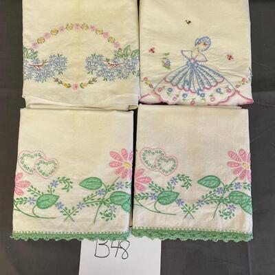 Assortment of  Embroidered Pillow Cases