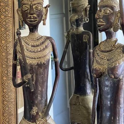 LOT 11  AFRO-ASIAN BRONZE COUPLE MALE FEMALE