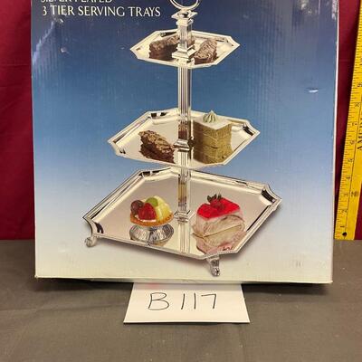 Silver plated 3 tier serving trays