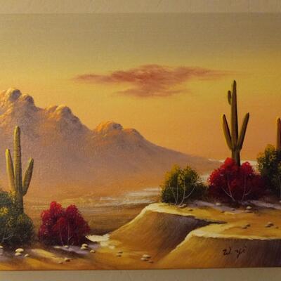 Desert Scene, Acrylic on canvas by Artist Woo Bong Yi