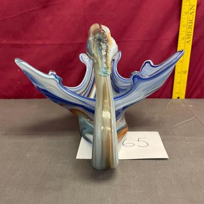 Vintage mid century art glass swan