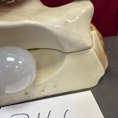 Vintage brown horse mustang ceramic tv lamp