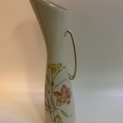 Vase Royal Bavaria KM 112/3 with Flowers German vintage porcelain - 10â€ tall x 3â€ wide approx
