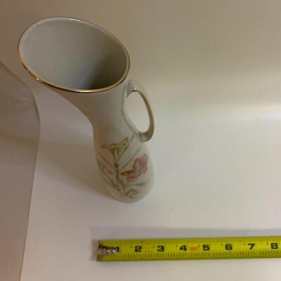 Vase Royal Bavaria KM 112/3 with Flowers German vintage porcelain - 10â€ tall x 3â€ wide approx