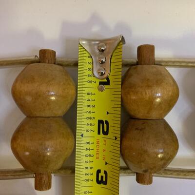 Vintage Wooden Ball Bead Back Roller Massage 2 Handle - 3â€ wide x 48â€ long approx including handles