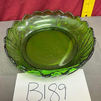 Green glass bowl