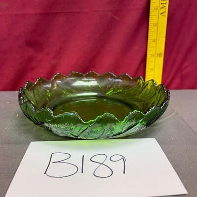 Green glass bowl