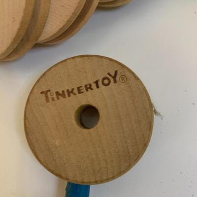 TinkerToy Construction Set - container 16â€ tall x 6â€ diameter approx