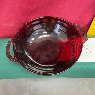 Anchor Hocking Coronation Royal Ruby Red depression glass bowl