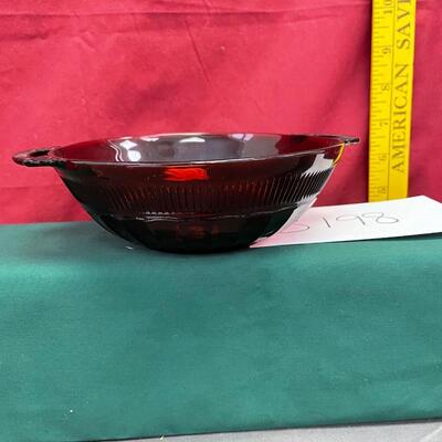 Anchor Hocking Coronation Royal Ruby Red depression glass bowl