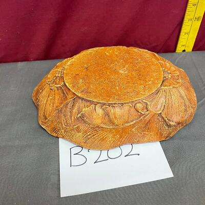 Vintage Boho carved glass flower bowl