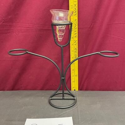 2-vintage metal abstract figure candelabra