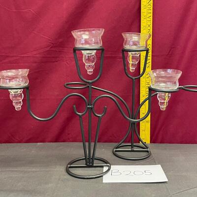 2-vintage metal abstract figure candelabra