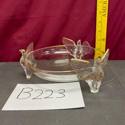 Vintage collectible 50â€™s tri footed cleardish