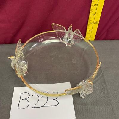 Vintage collectible 50â€™s tri footed cleardish